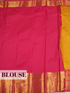 Yellow Kanchipuram Saree with Paisley and Temple Zari Border
