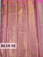 Rose Pink Pure Tissue Silk Saree with Ornate Zari Weave