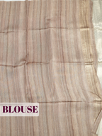 Multi color Semi Tussar Saree with Muted Taupe Floral Zari