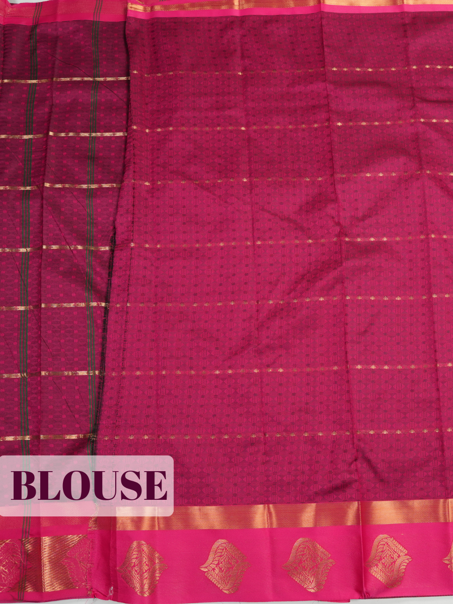 Green Bangalore Semi Silk Saree with Paisley Motif Zari Border