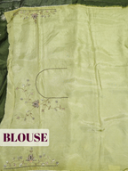 Green Pure Silk Fancy Saree with Zardozi Floral Vine
