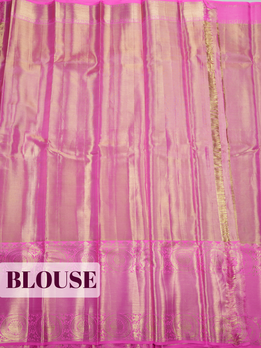 Magenta Pure Tissue Silk Saree with Intricate Floral Zari Weave