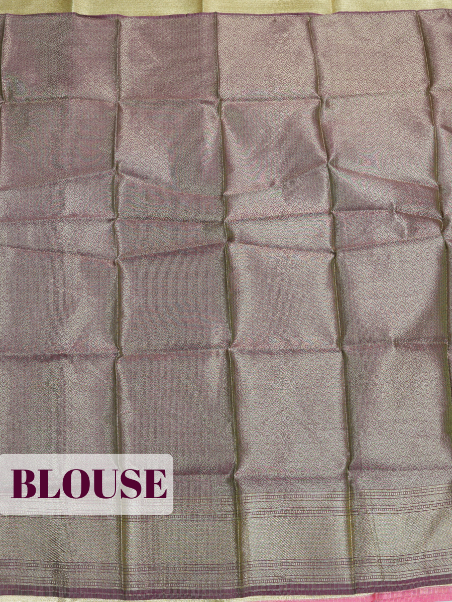 Pista Green Kota Zari Saree with Chevron Zari Border