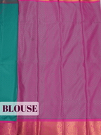 Sea Blue Silk Saree with Gold Zari Paisley Border