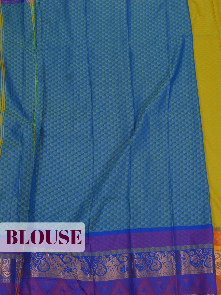 Mustard Yellow Silk Saree with Fine Woven Pattern and Zari Border