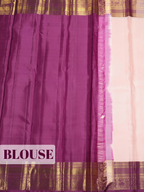 Light Pink Kanchipuram Arni Silk Saree with Floral Paisley Zari Border