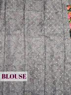 Black Tissue Crepe Fancy Saree with Jardim Floral Blossom Print