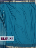 Turquoise Blue Silk Saree with Silver Butti Motifs and Woven Zari Pallu