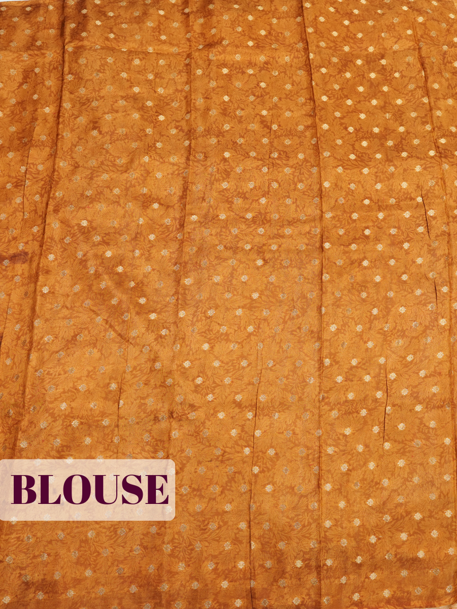 Grey Tissue Crepe Fancy Saree with Floral Print with Green Leaf Motif