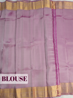 Purple Pure Kanchipuram Saree with Broad Paisley Floral Zari Border