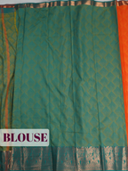 Orange Semi Silk Saree with Medium-Width Contrasting Zari Border