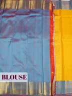 Yellow Kanchipuram Saree with Paisley and Floral Gold Zari Border