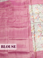 Pink Bangalore Sof Silk Saree with Wavy Geometric Brocade Border