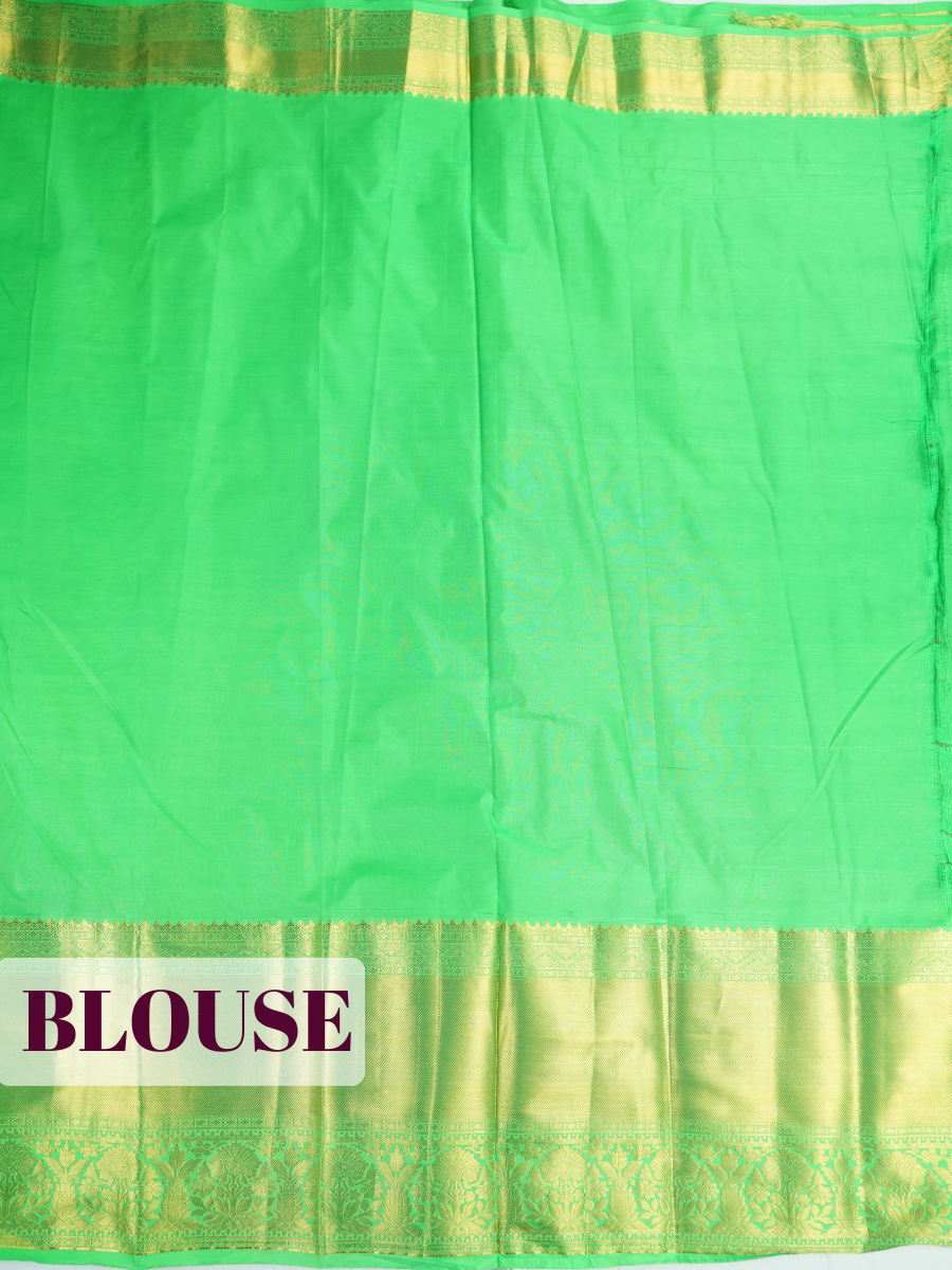 Blue Tissue Brocade Semi Silk Saree