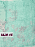 Green Pure Chiffon Saree with Borderless Design