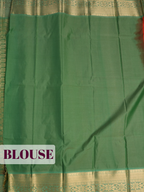 Orange Semi Silk Saree with Medium-Width Zari Floral Border