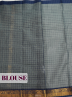 Slate Grey Venkatagiri Cotton Saree with Abstract Paisley Border