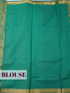 Green Sico Saree Saree with Contrast border with zari chevron and weave