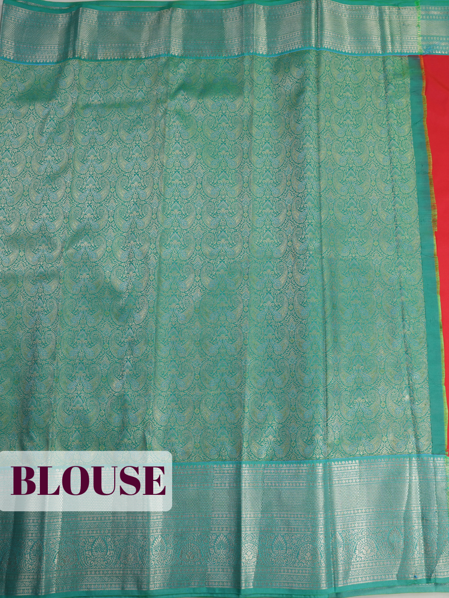 Red Semi Silk Saree with Solid Zari Border