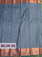 Green Bangalore Semi Silk Saree with Floral Medallion Brocade Border