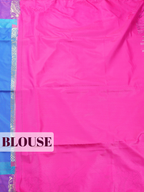 Blue Semi Soft Silk Saree with Arch Damask Border