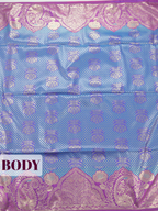 Blue Semi Soft Silk Saree with Arch Damask Border
