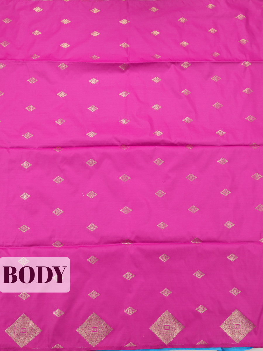 Bright Rani Pink Semi Soft Silk Saree