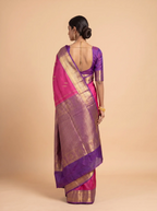 Rani Pink Purple Gold Zari Silk Saree