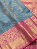 Peacock Blue Magenta Zari Silk Saree