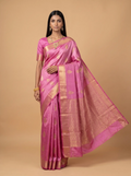 Magenta Gold Zari Paisley Silk Saree