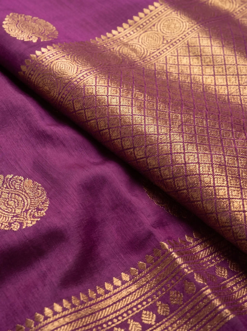 Wine Maroon Gold Zari Silk Saree