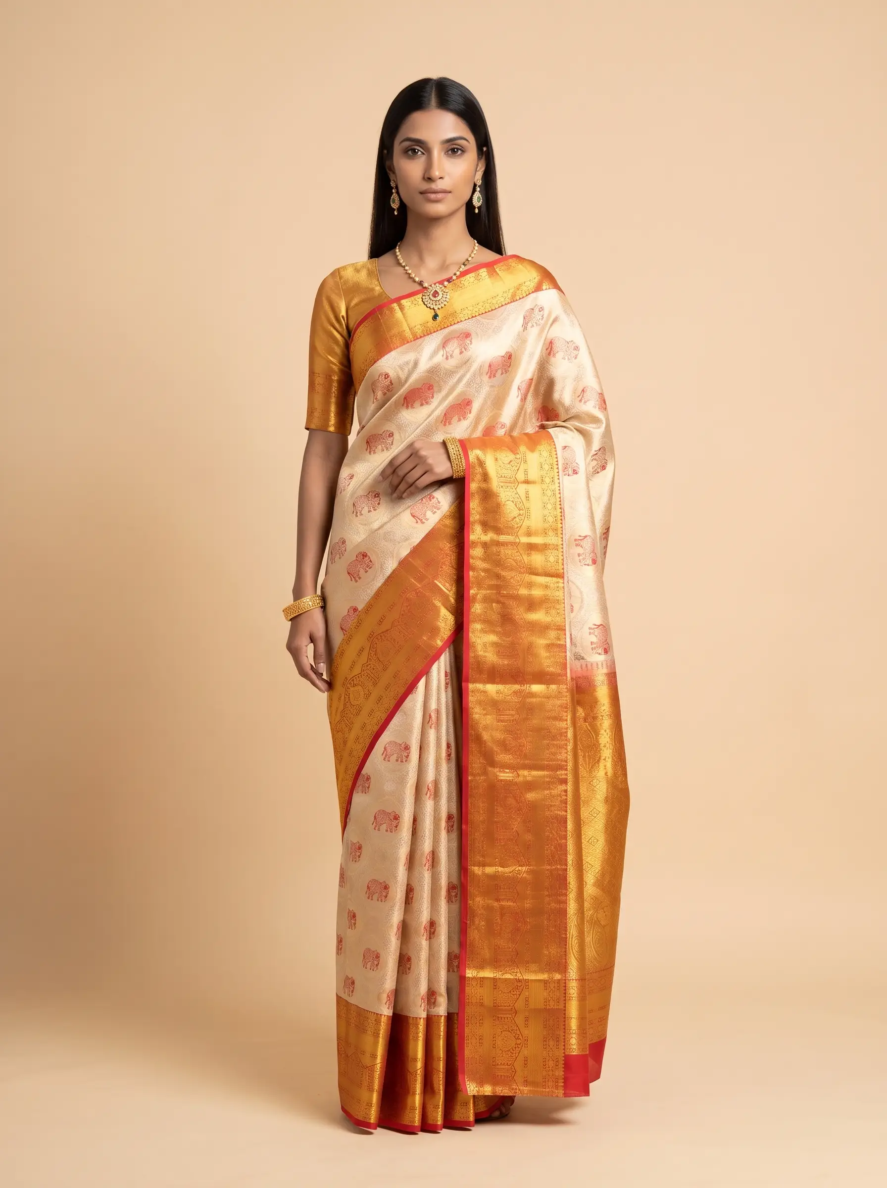 Maroon, Silver Grey And Antique Gold Zari Woven Silk Saree