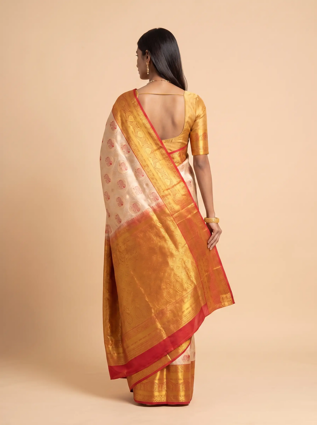 Maroon, Silver Grey And Antique Gold Zari Woven Silk Saree