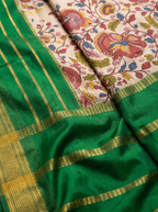 Deep Green Gold Zari Silk Saree