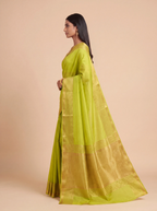 Pista Green Gold Zari  Mysore Silk Saree