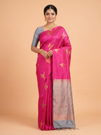 Magenta Pink Semi Soft Silk Saree