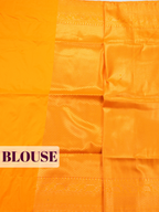Marigold Orange Semi Soft Silk Saree with Floral Mango Border
