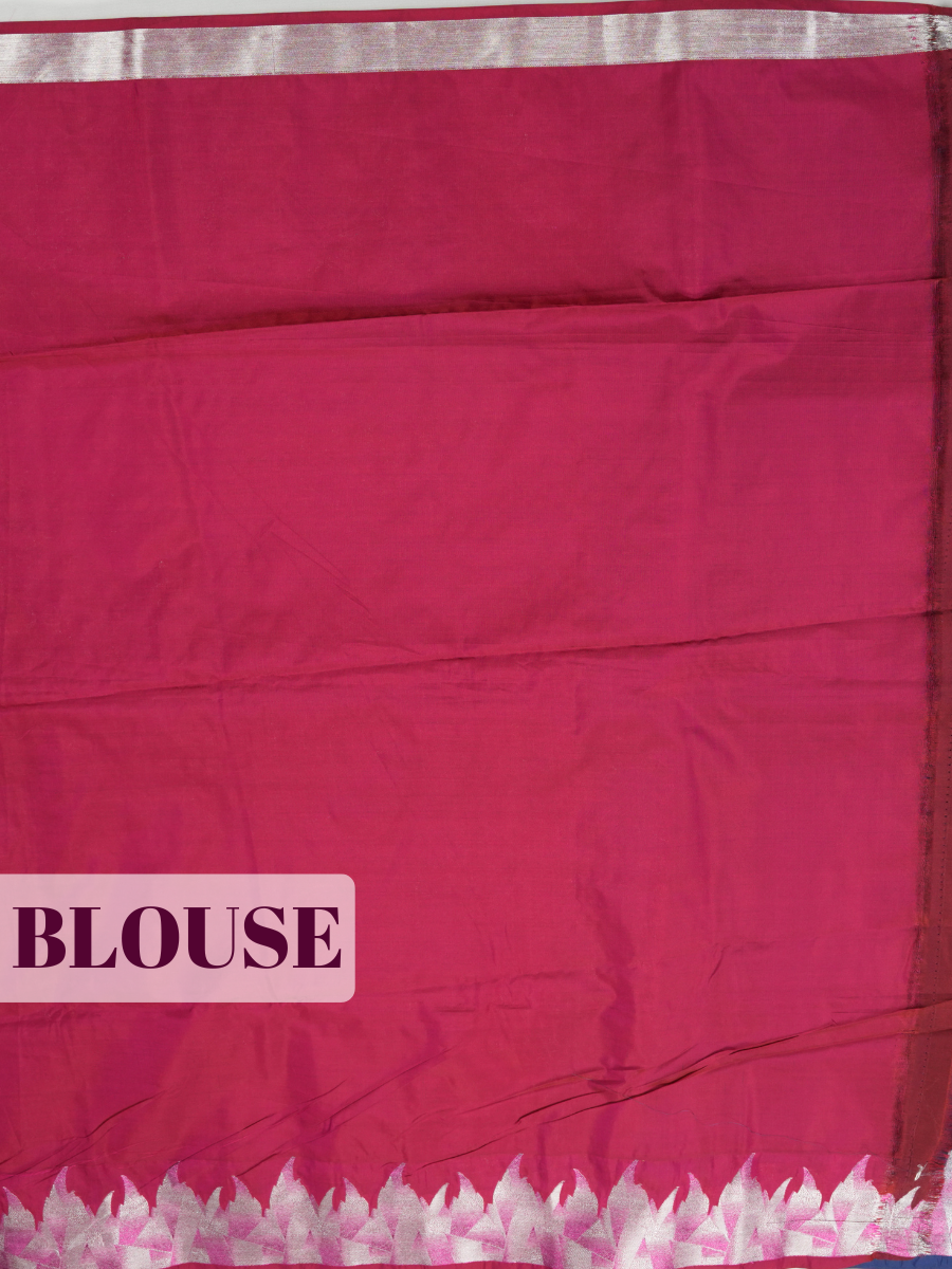 Navy Blue Semi Soft Silk Saree with Meenakari Zari Border