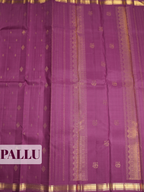 Purple Pure Kanchipuram Saree with Geometric Border Detailing