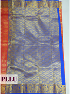 Red Tissue Brocade Semi Silk Saree