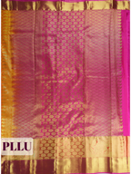 Yellow Tissue Brocade Semi Silk Saree
