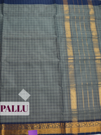 Slate Grey Venkatagiri Cotton Saree with Abstract Paisley Border