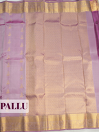 Purple Pure Kanchipuram Saree with Broad Paisley Floral Zari Border