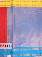 Red Semi Silk Saree with Broad Contrast Traditional Gold Zari Border