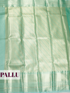 Light Green Semi Kanchipuram Tissue Silk Saree with Floral Paisley Zari Border