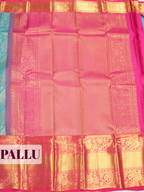 Blue Kanchivaram Saree with Floral Brocade Border