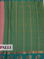 Pink Silk Saree with Geometric Woven Pattern and Paisley Pallu