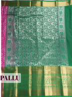 Magenta Tissue Brocade Semi Silk Saree
