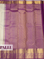 White Pure Kanchivaram Bridal Silk Saree with Floral Brocade