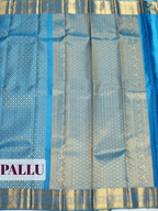 Blue Kanchivaram Saree with Paisley Brocade Zari Border